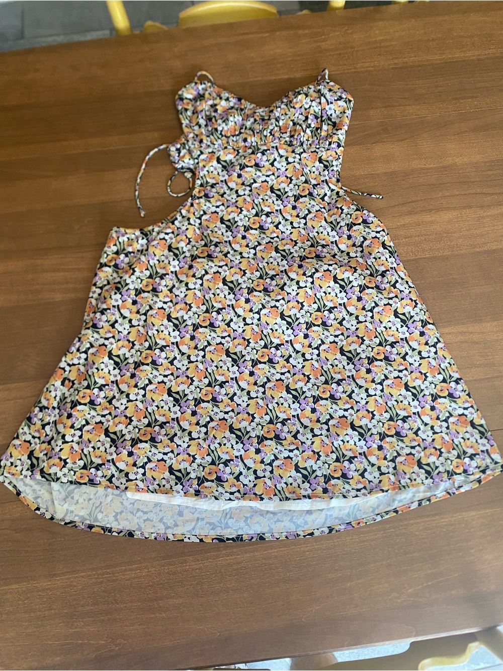 Kiss the Sky Blzck Floral Mini Sun Dress XS